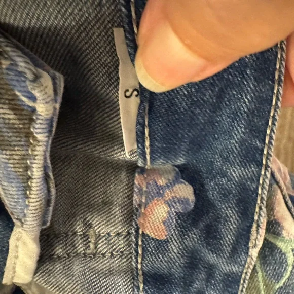 Flamingals Floral Denim High-waisted Shorts, Small - Picture 4 of 5
